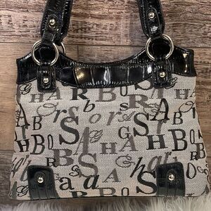 Sag Harbor Ladies Black and Gray Handbag